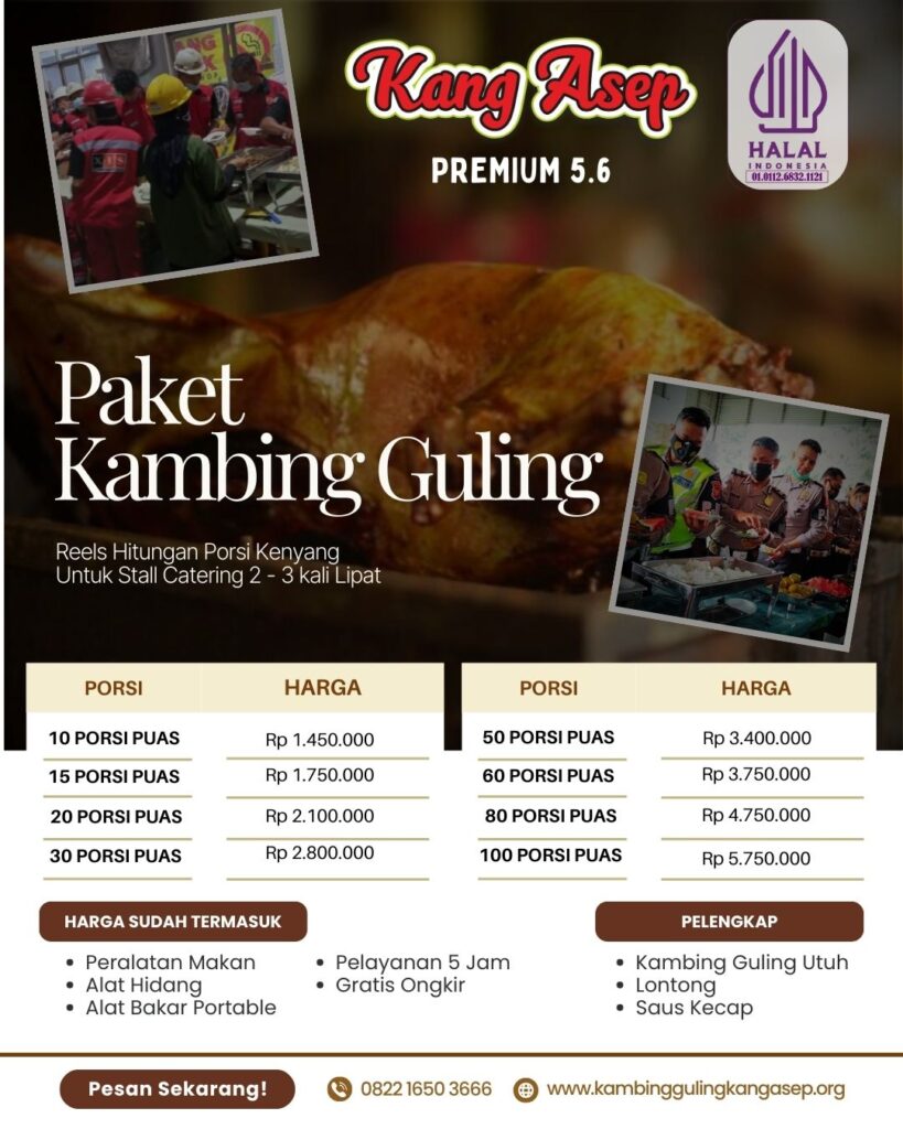 harga kambing guling kang asep